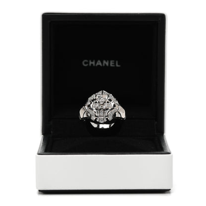 Chanel 18K White Gold Diamond Sous Le Signe Du Lion Ring 54 7 11 of 16