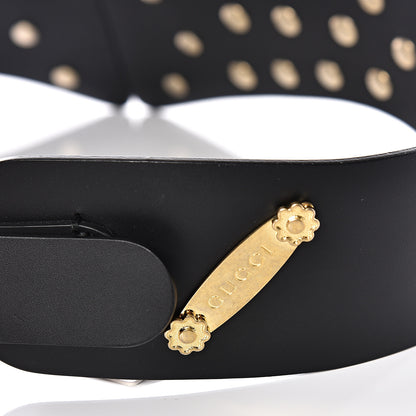 Gucci Calfskin Studded Torchon GG Marmont Selleria Belt 90 36 Black Multicolor 3 of 4