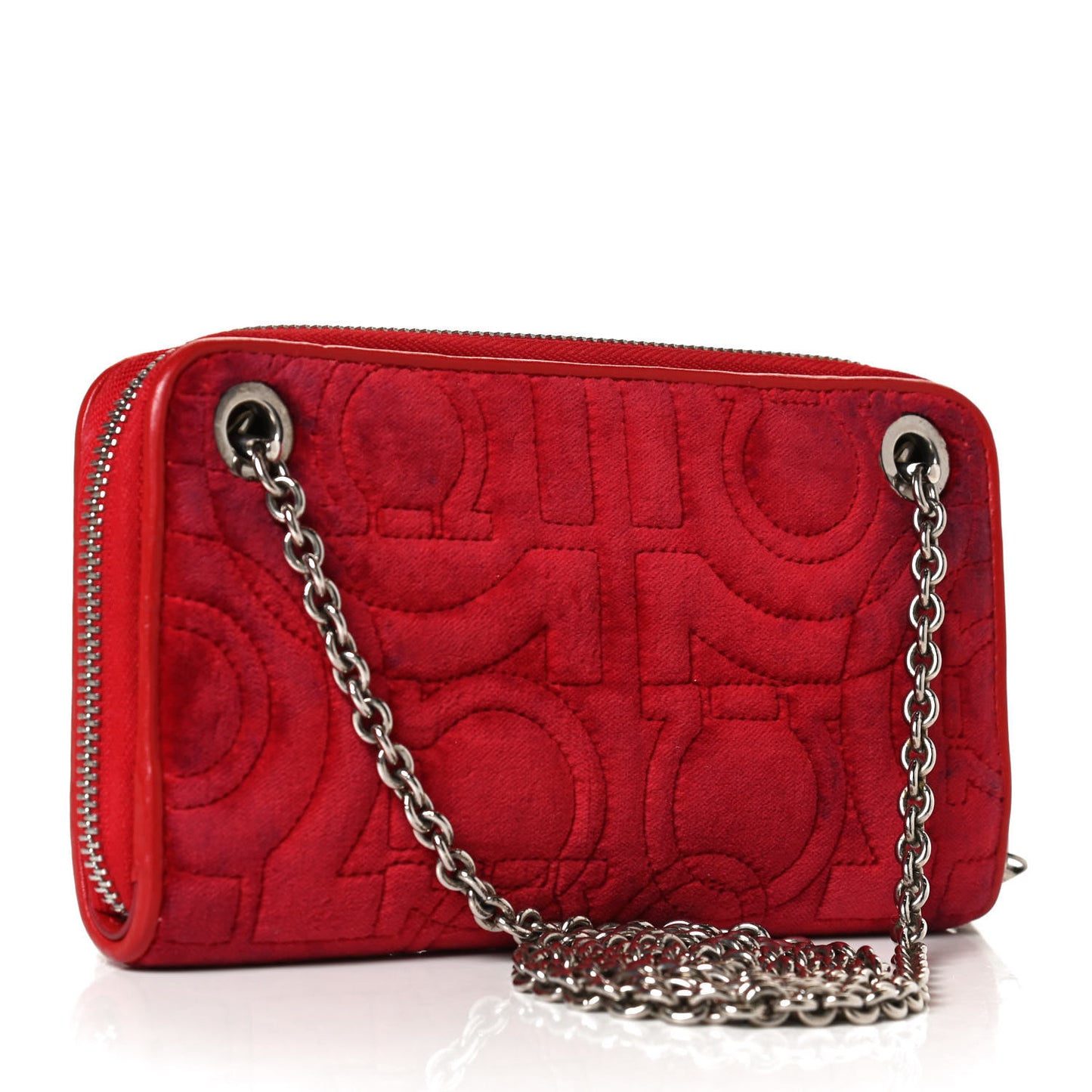 Velvet Quilted Gancini Wallet on Chain