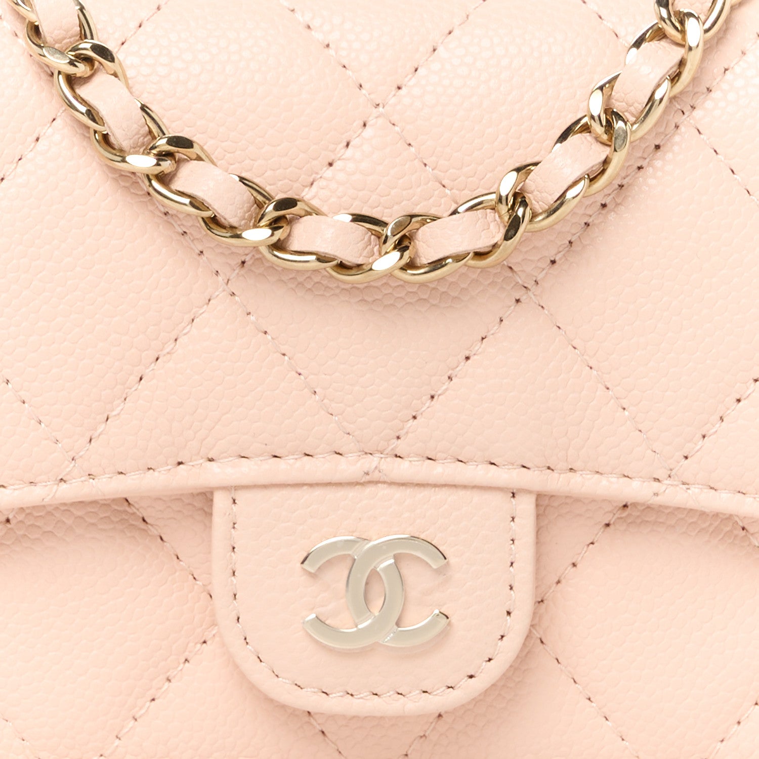 Chanel Caviar Quilted Mini Chain Bag Beige 9 of 12