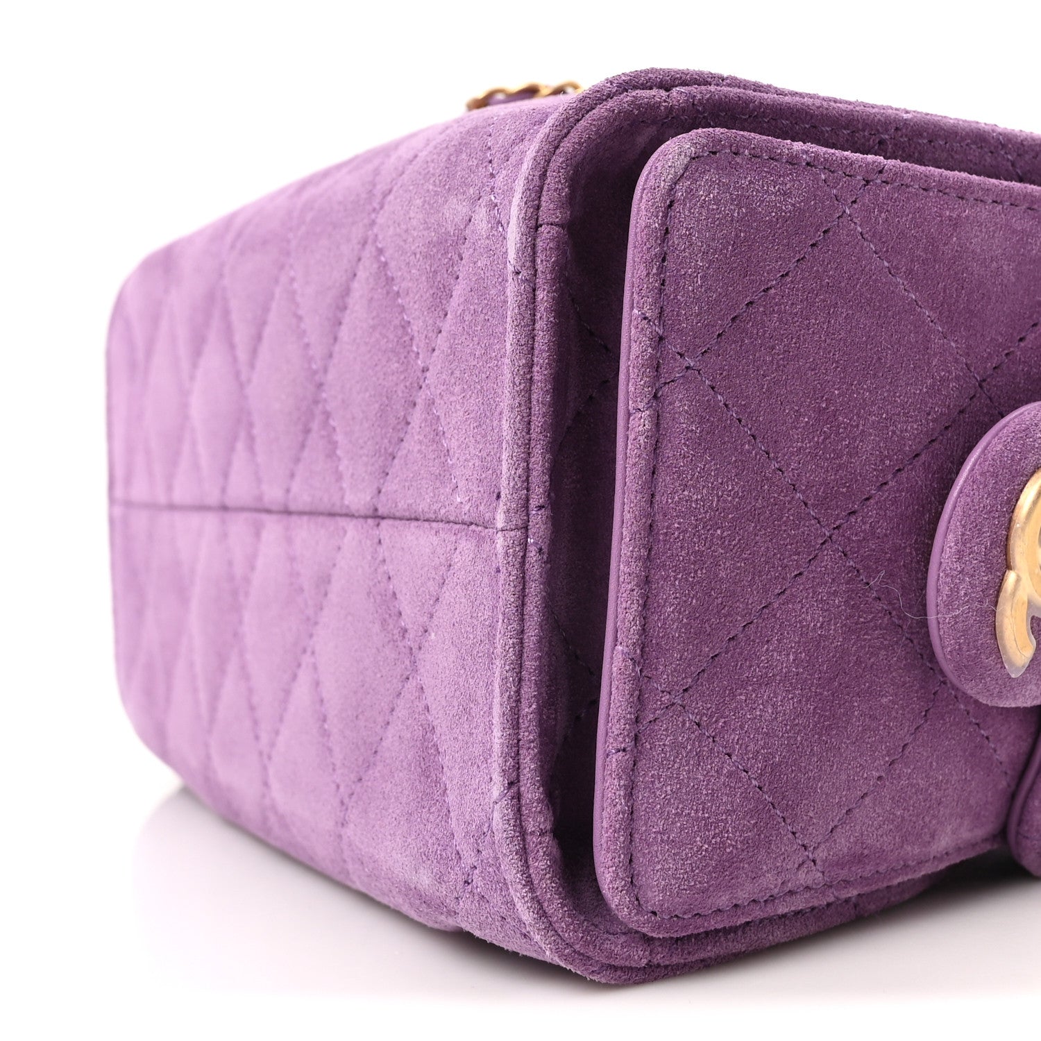 Chanel Suede Quilted Mini Chanel 25 Handbag Purple 10 of 10