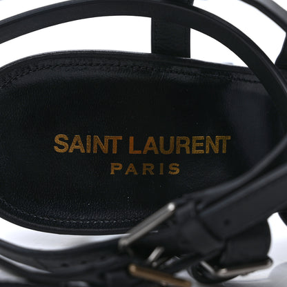 Saint Laurent Calfskin 105 Platz Platform Sandals 41 Black 7 of 8