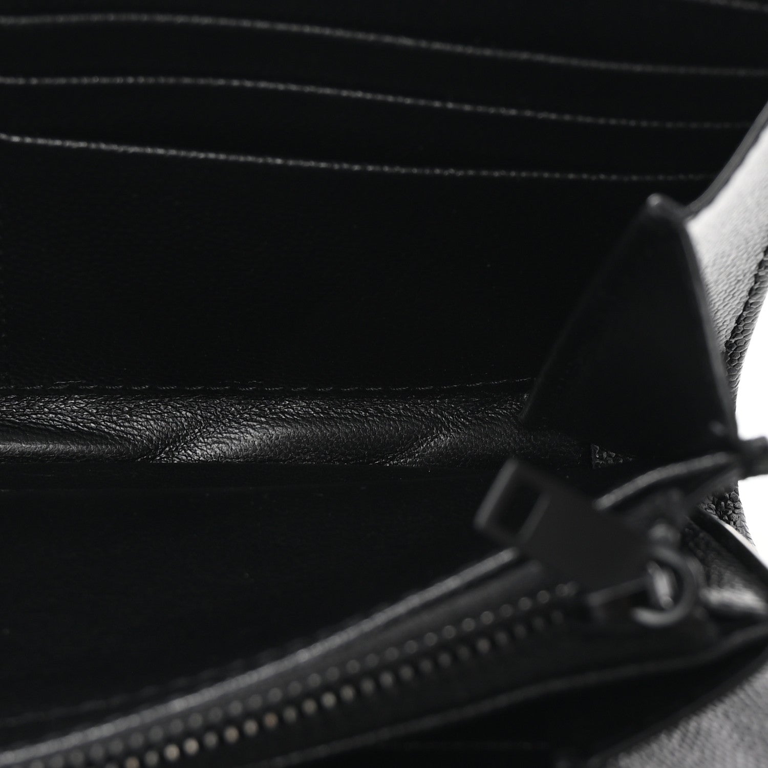 Saint Laurent Grain De Poudre Matelasse Chevron Monogram Flap Wallet Black 5 of 6