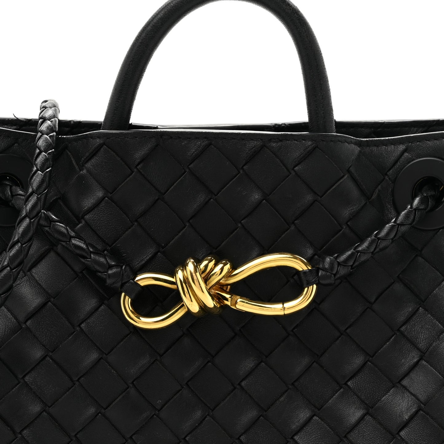 Nappa Intrecciato Small Andiamo Shoulder Bag Black