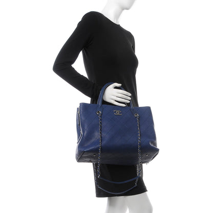 Chanel Grained Vegetal Calfskin Urban Shopping Tote Blue 3 of 7