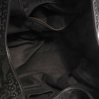 Gucci Brocade Large Stirrup Shoulder Bag Black 5 of 7