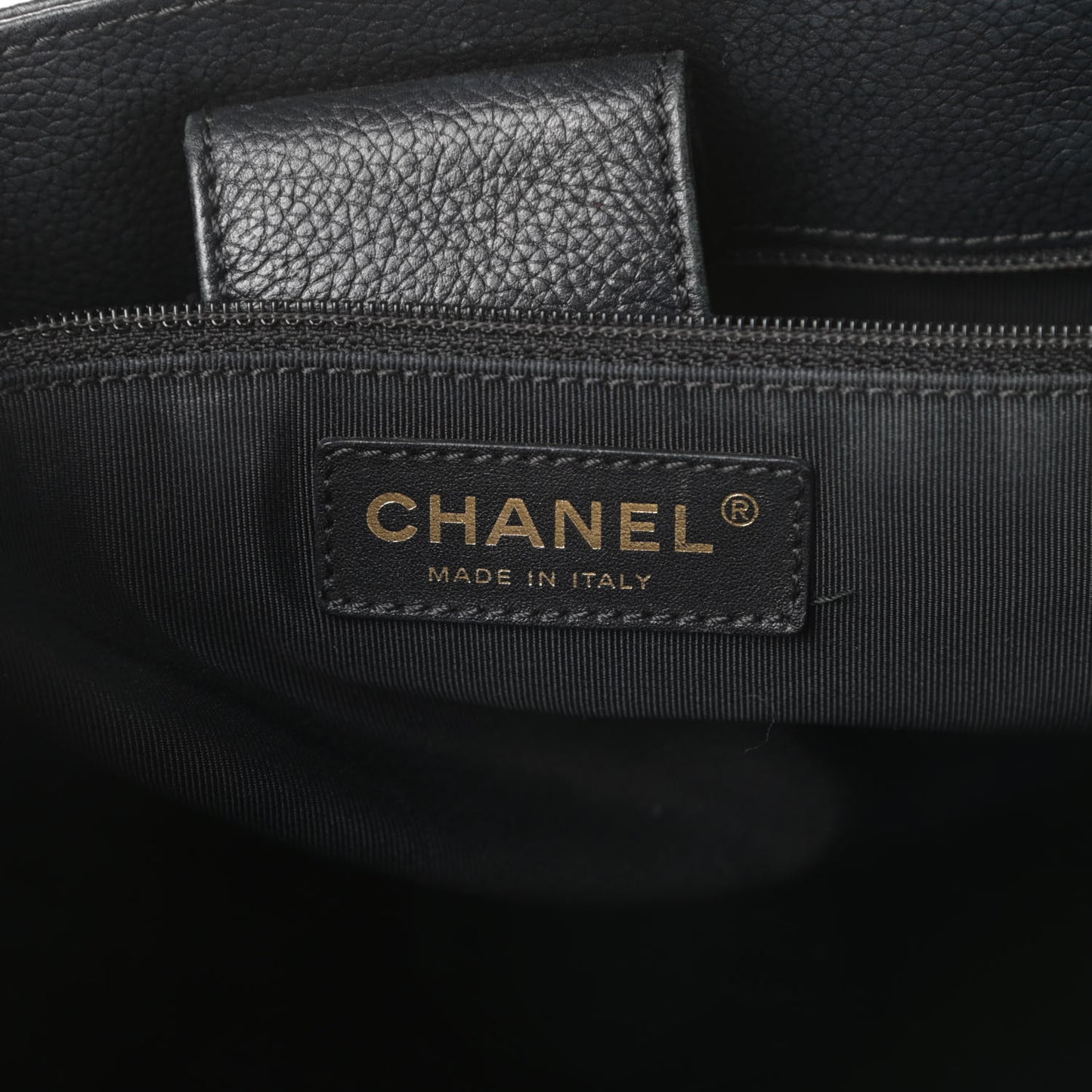 Calfskin Cerf Executive Shopper Tote Black