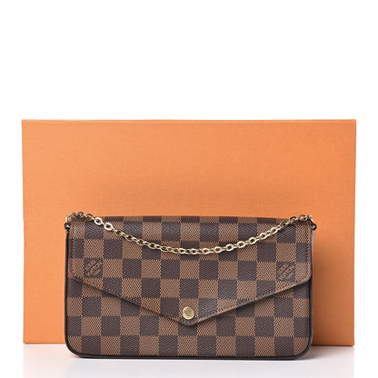Louis Vuitton Damier Ebene Pochette Felicie Chain Wallet 10 of 10