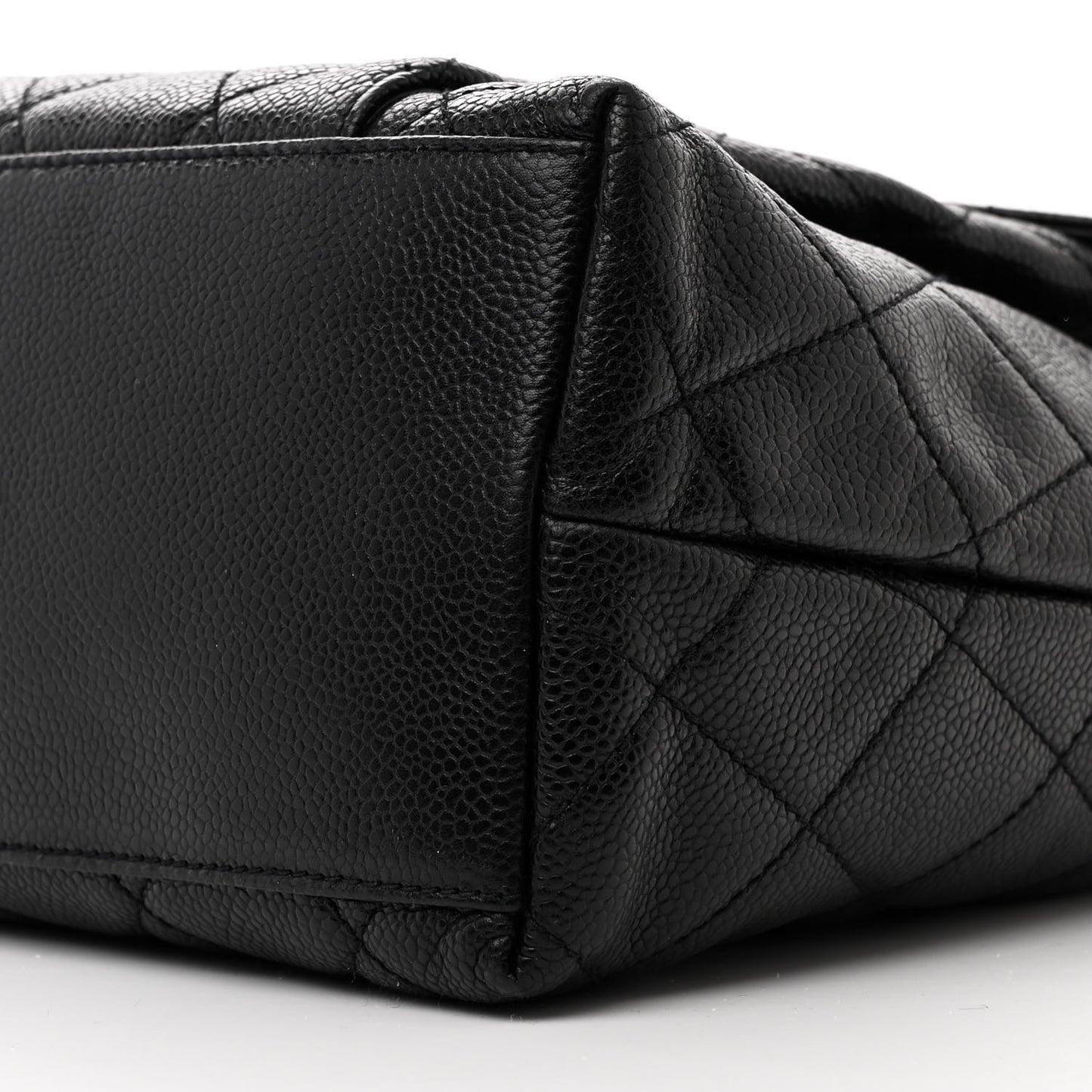 Caviar Quilted Flap Shoulder Bag Black