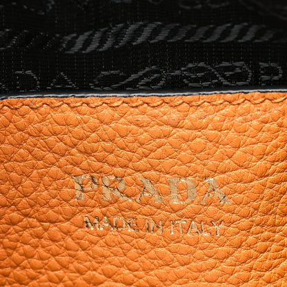 Prada Vitello Daino Soft Medium Double Zip Shoulder Bag Amber 7 of 11