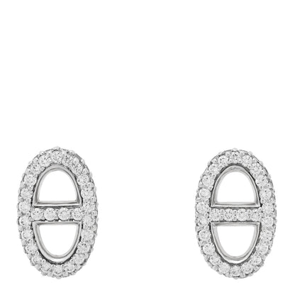 Hermes 18K White Gold Diamond New Farandole Earrings 1 of 4