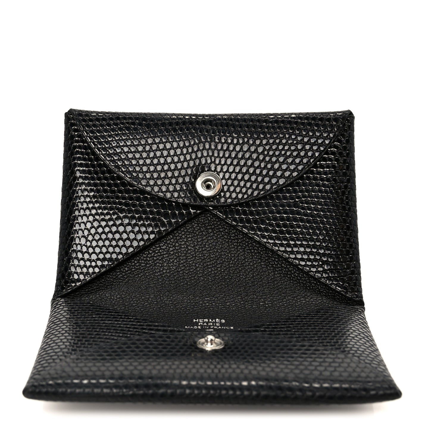 Lizard Calvi Card Case Black