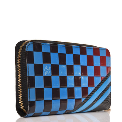 Louis Vuitton Epi Damier Race Zippy Wallet Blue Vert 3 of 9