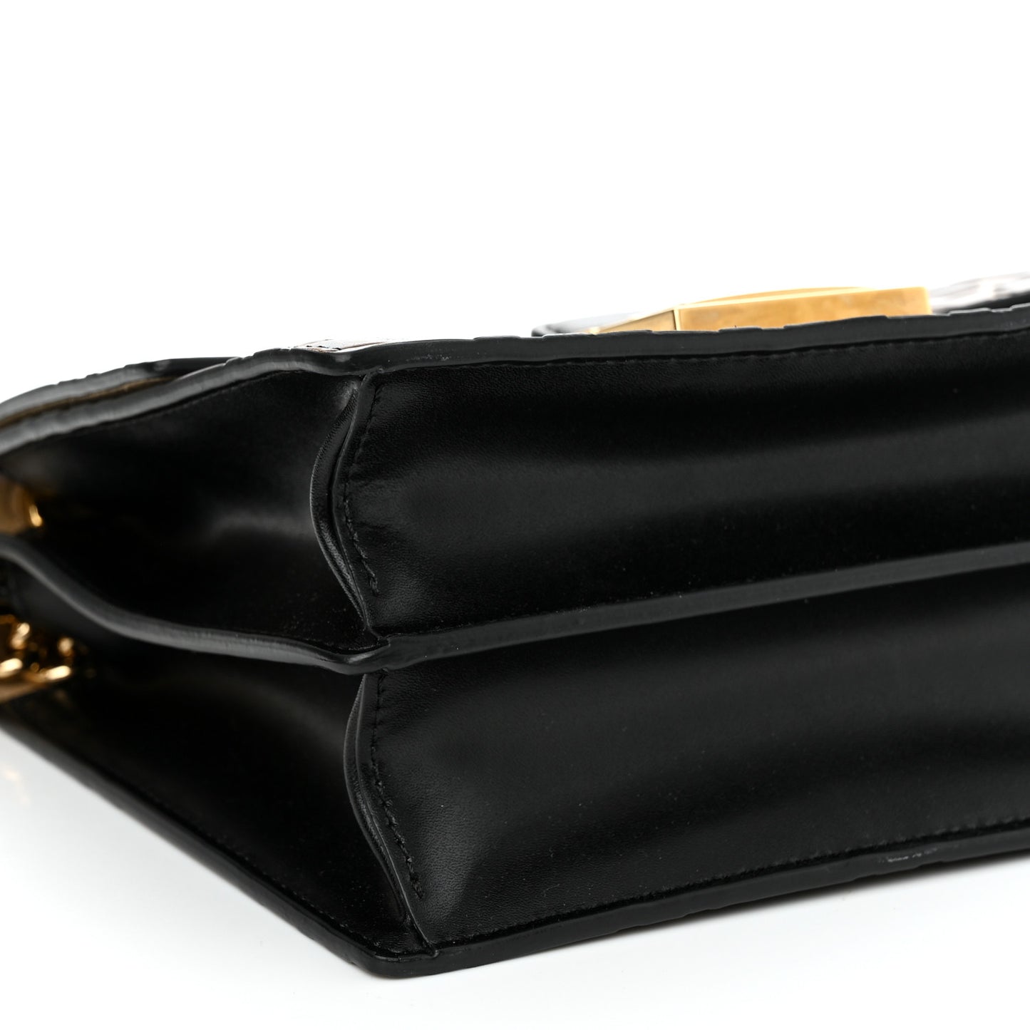 Vitello Liberty Bi-Color FF 1974 Embossed Small Kan U Shoulder Bag Maya Black