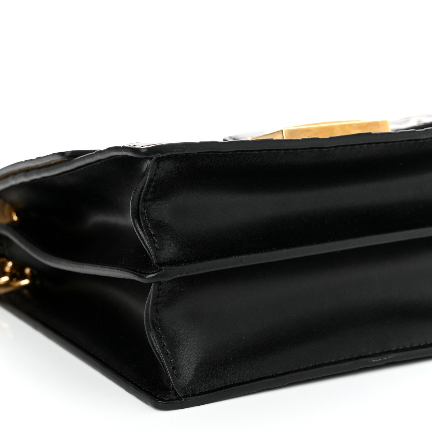 Fendi Vitello Liberty Bi-Color FF 1974 Embossed Small Kan U Shoulder Bag Maya Black 10 of 13