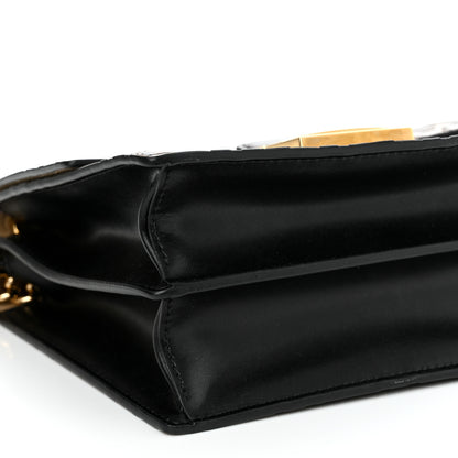 Fendi Vitello Liberty Bi-Color FF 1974 Embossed Small Kan U Shoulder Bag Maya Black 10 of 13