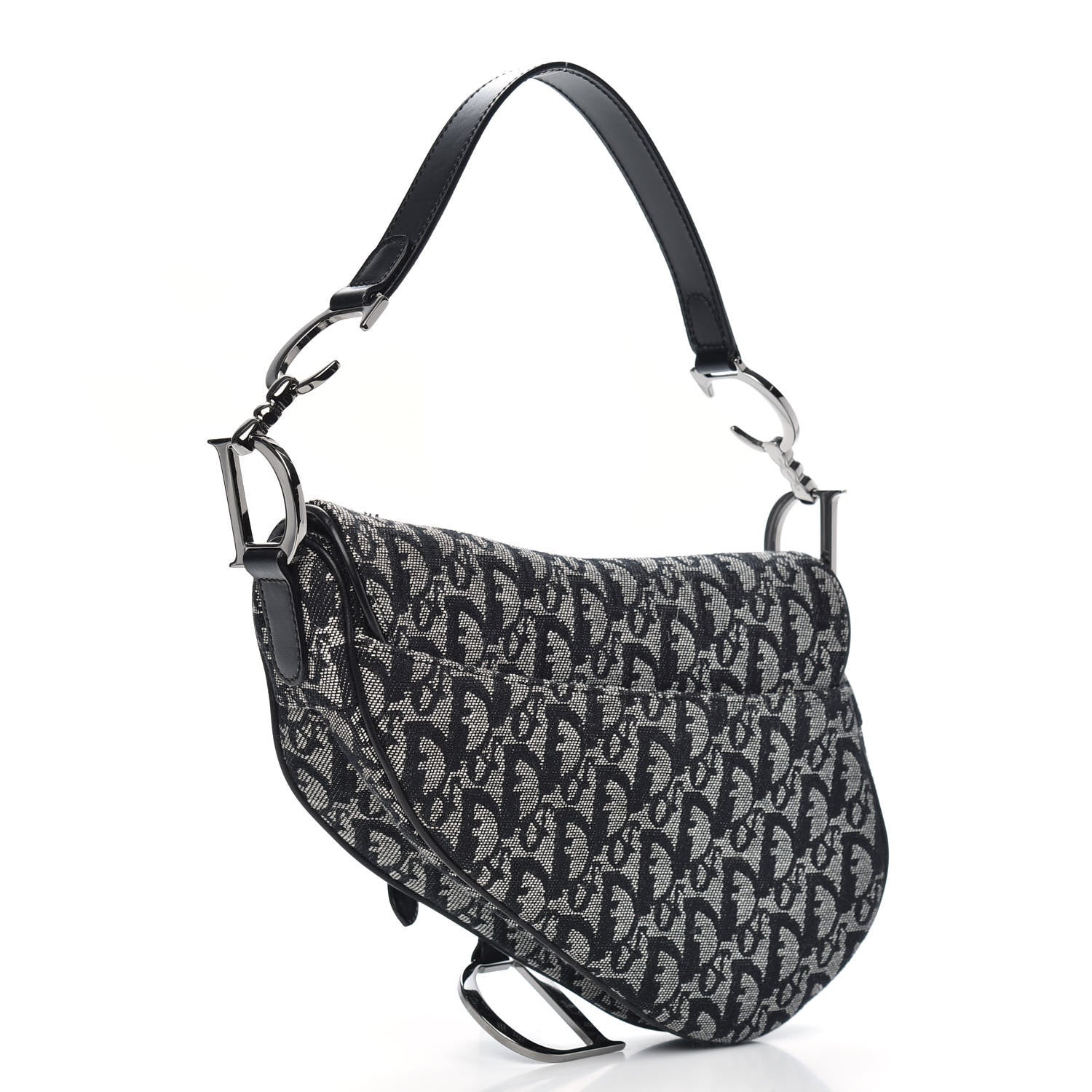 Christian Dior Monogram Saddle Bag Black 3 of 9