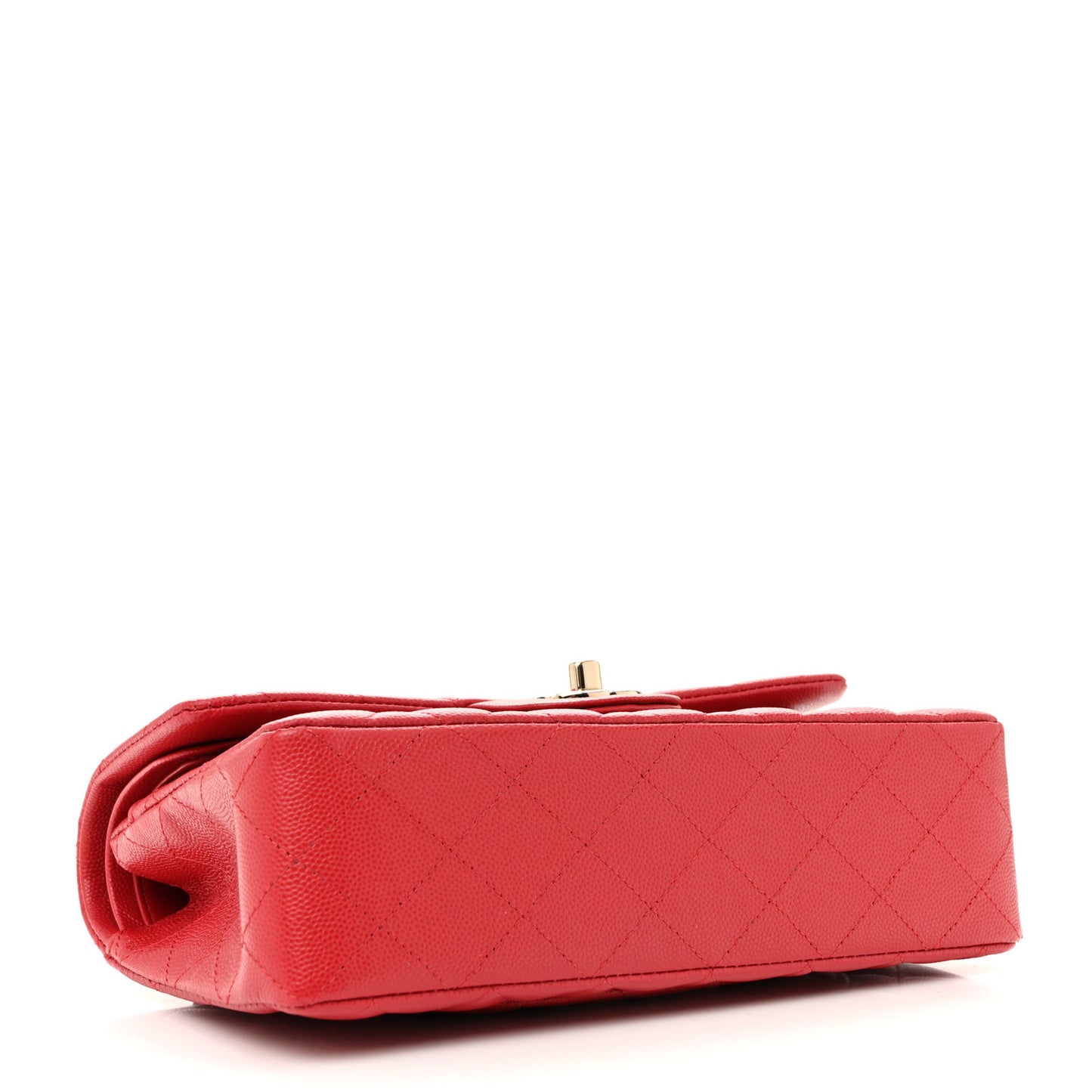 Caviar Quilted Small Double Flap Red