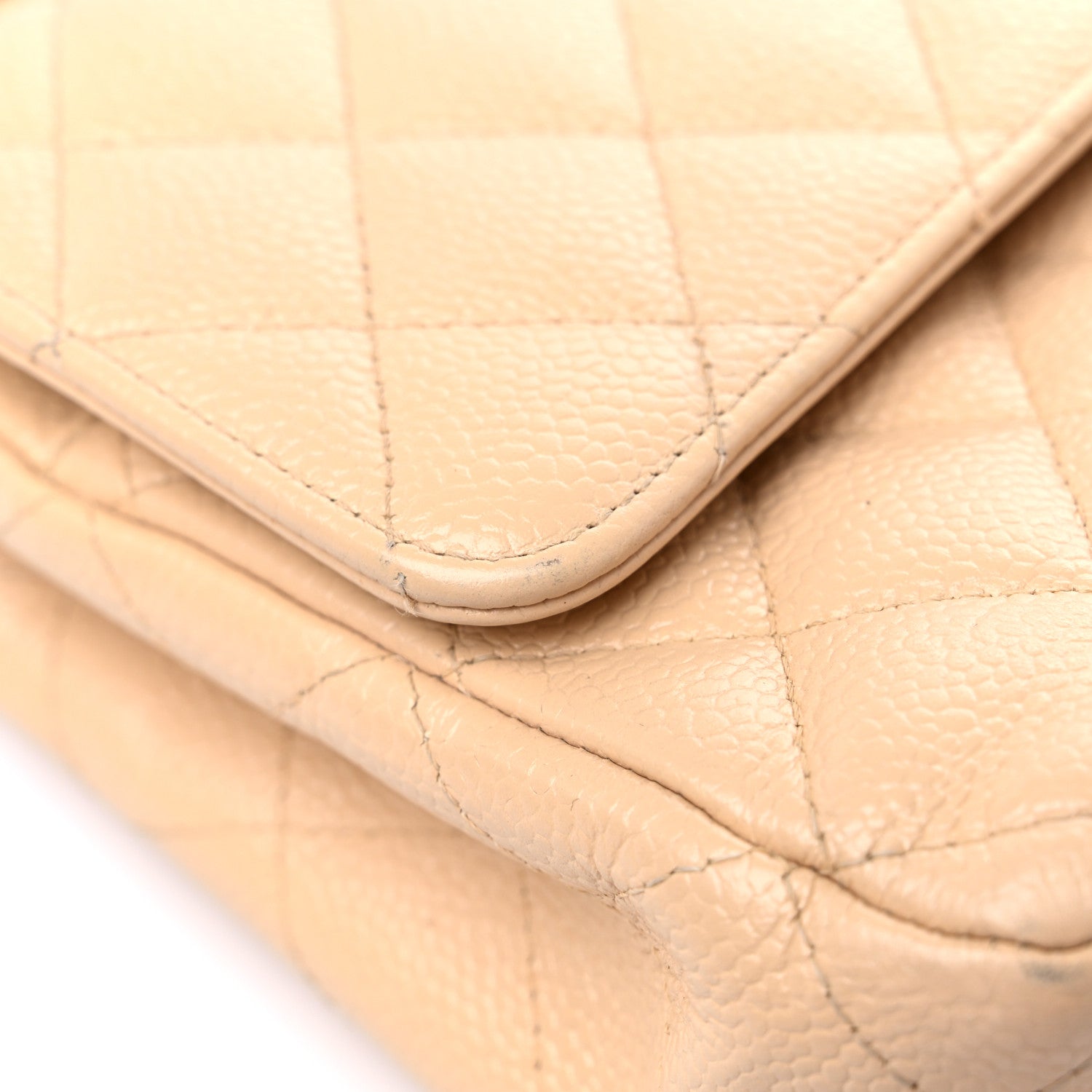 Chanel Caviar Quilted Medium Double Flap Beige 13 of 15