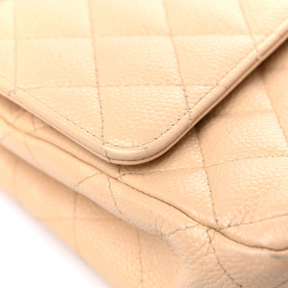 Chanel Caviar Quilted Medium Double Flap Beige 13 of 15