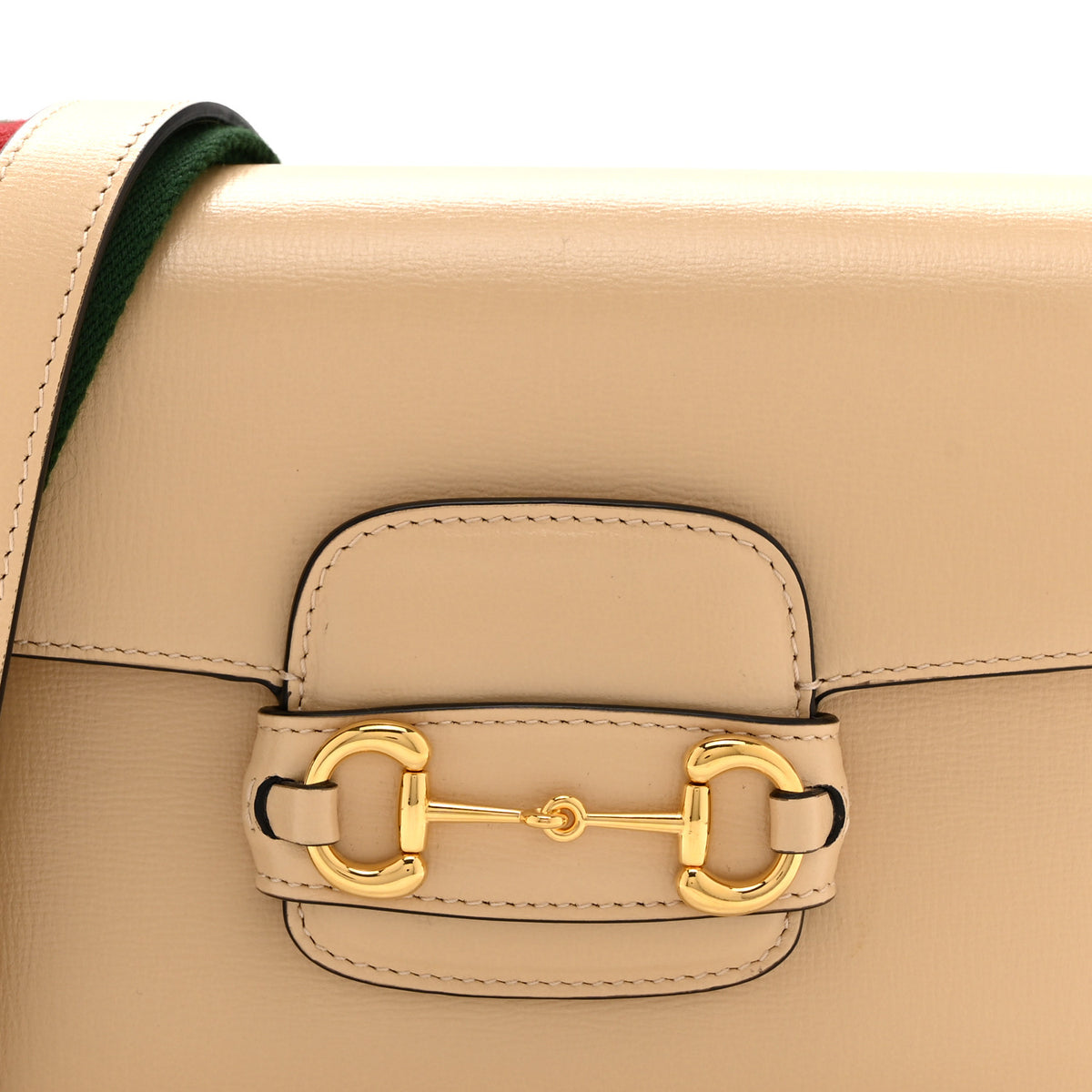 Azalea Calfskin Web Mini Horsebit 1955 Shoulder Bag Bubble Tea