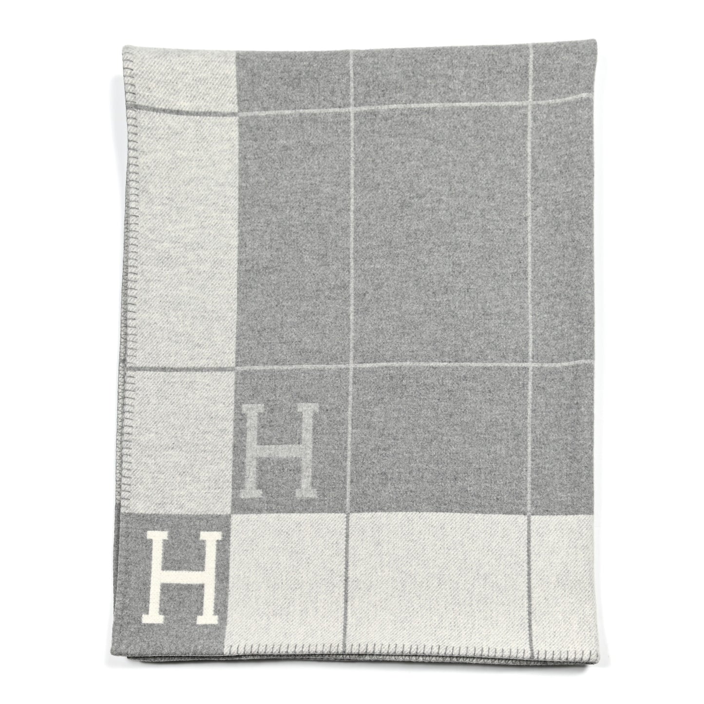 Wool Cashmere Avalon III Blanket Ecru Gris Clair