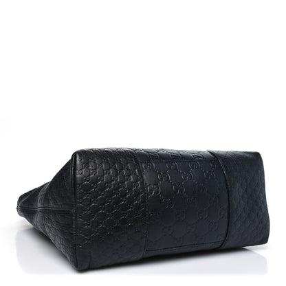Gucci Guccissima Medium Bree Foldover Tote Black 4 of 13