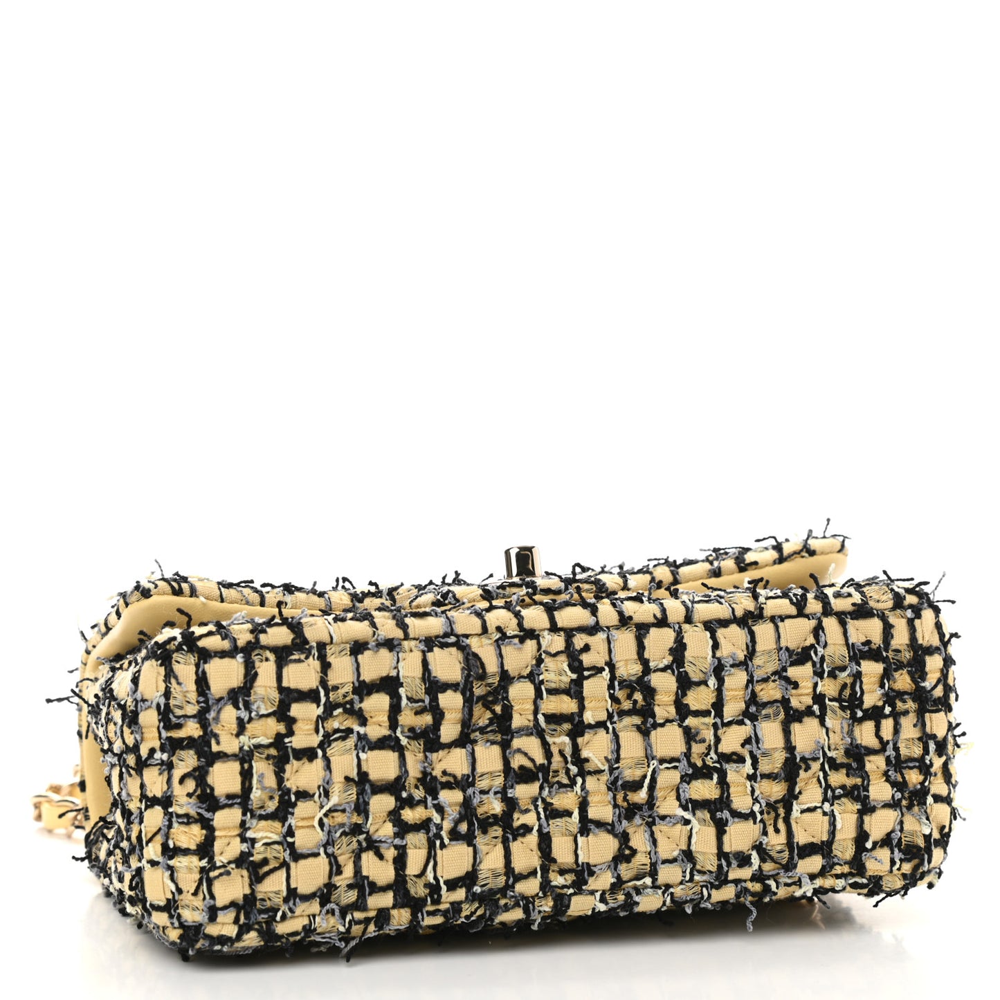 Tweed Quilted Mini Rectangular Flap Yellow Black