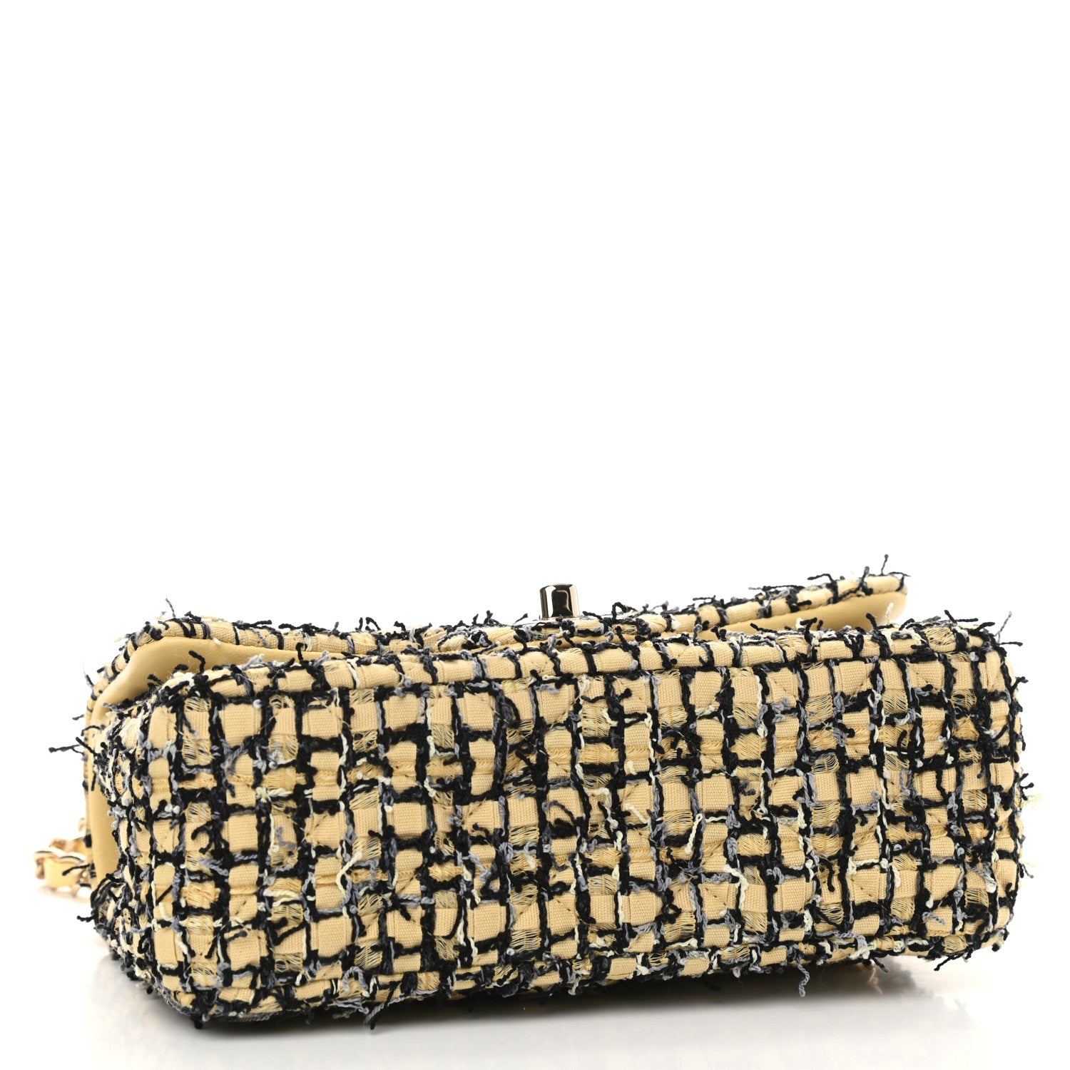 Chanel Tweed Quilted Mini Rectangular Flap Yellow Black 4 of 11