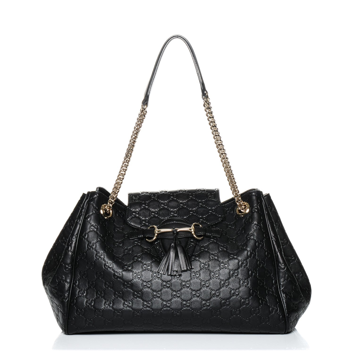 Gucci Guccissima Medium Emily Shoulder Bag Black 1 of 7