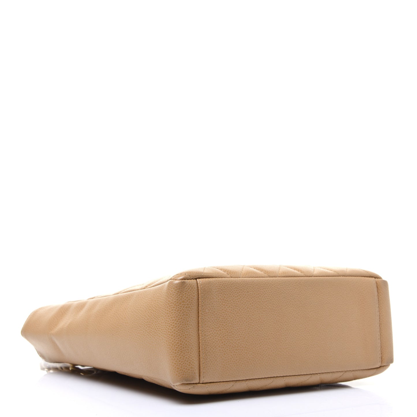 Caviar Quilted Petit Shopping Tote PST Dark Beige