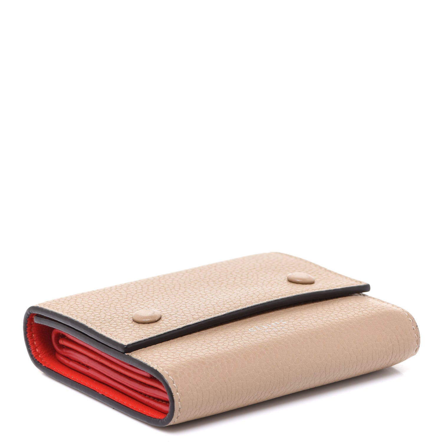 Celine Drummed Calfskin Small Multifunction Folded Wallet Dune 4 of 7