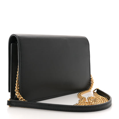 Saint Laurent Smooth Calfskin Classic Monogram Kate Tassel Chain Wallet Black 3 of 11