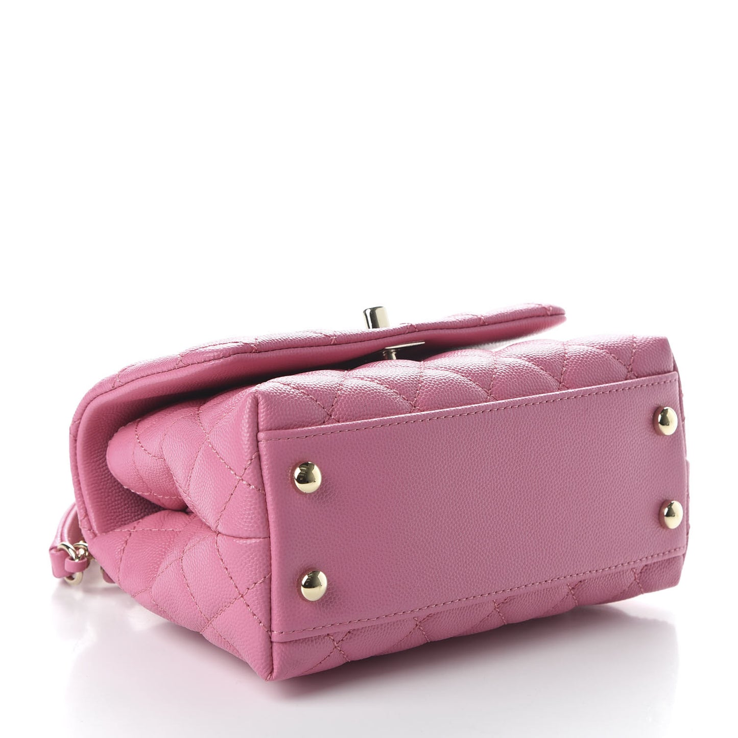 Caviar Quilted Lizard Embossed Extra Mini Coco Handle Flap Pink