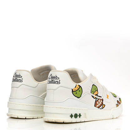 Louis Vuitton X NIGO Calfskin Printed Monogram LV Trainer Sneakers 7.5 White 4 of 13