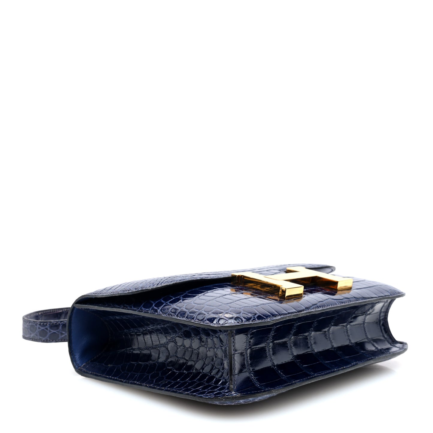 Shiny Porosus Crocodile Constance 23 Bleu Saphir
