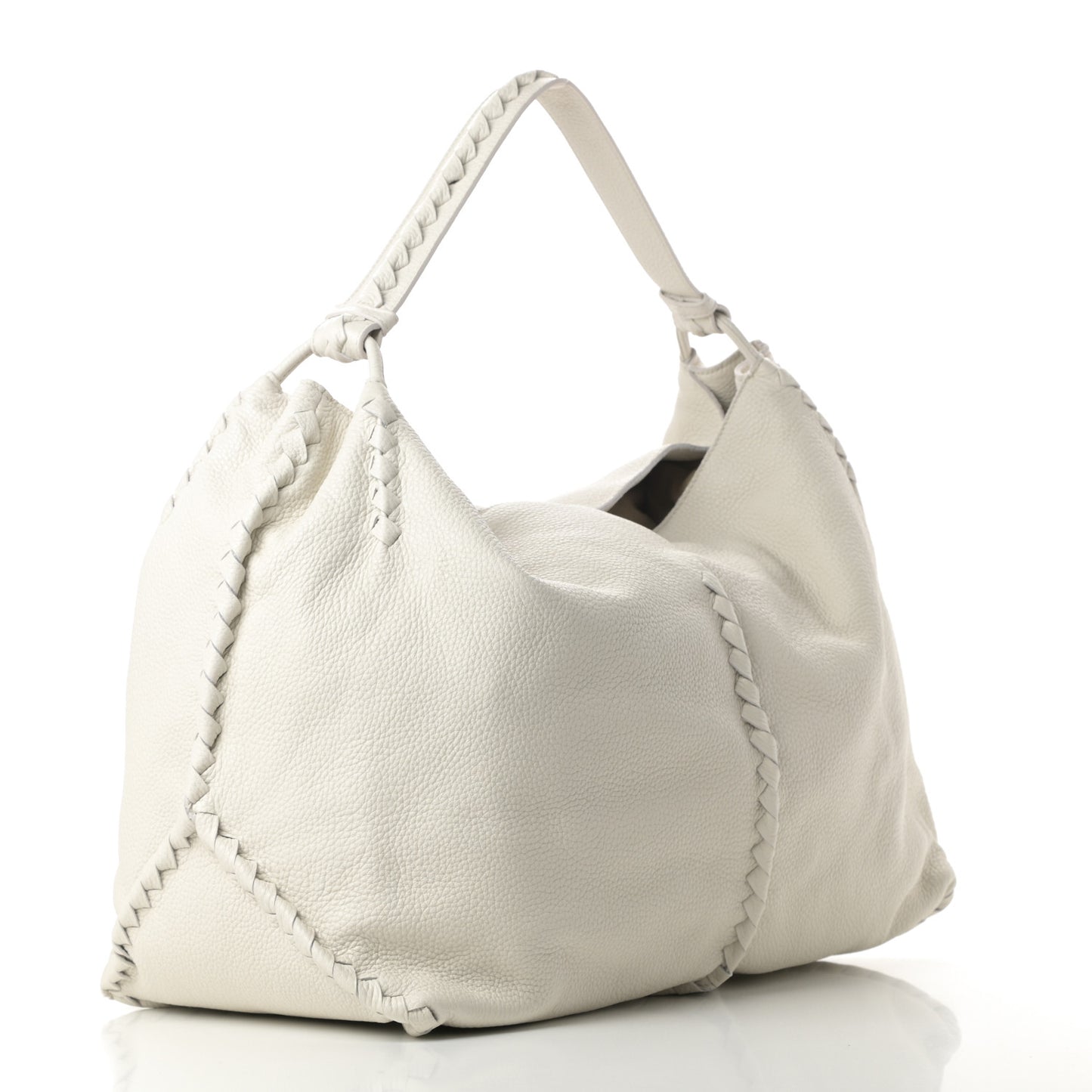 Washed Cervo Deerskin Large Hobo Mist