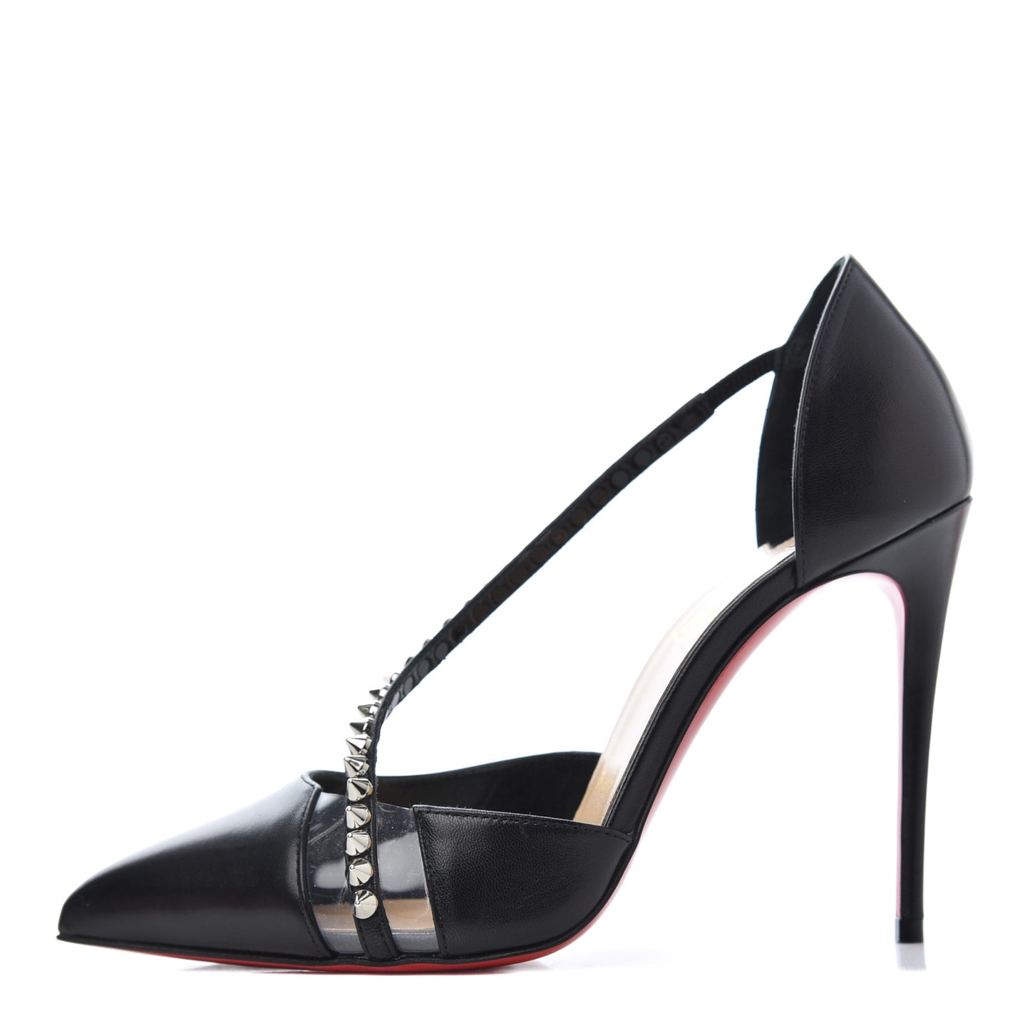 Kid PVC Spike Cross 100 Pumps 36.5 Black Silver