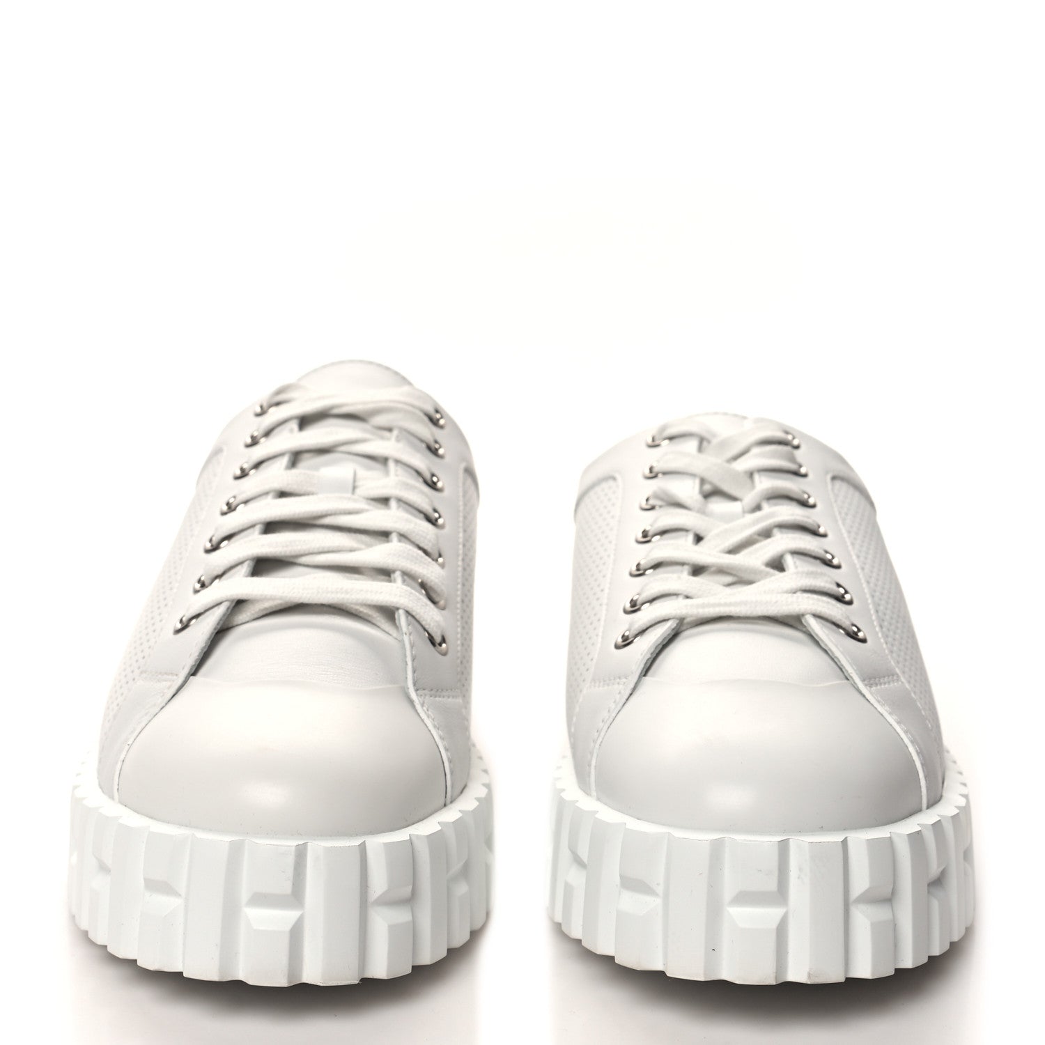Hermes Calfskin Perforated Calfskin Cross Sneakers 39 White 2 of 8