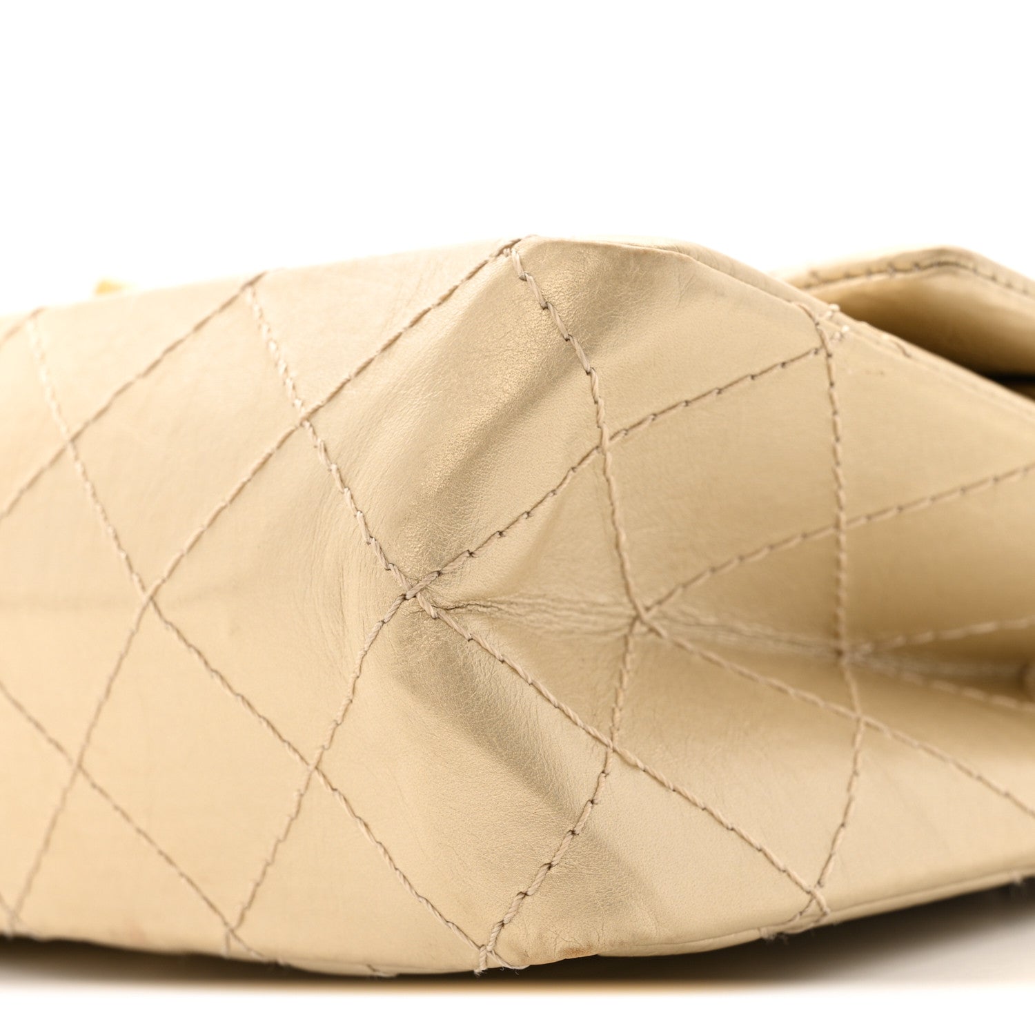 Chanel Metallic Aged Calfskin Quilted 2.55 Reissue 226 Flap Pale Gold 10 of 14