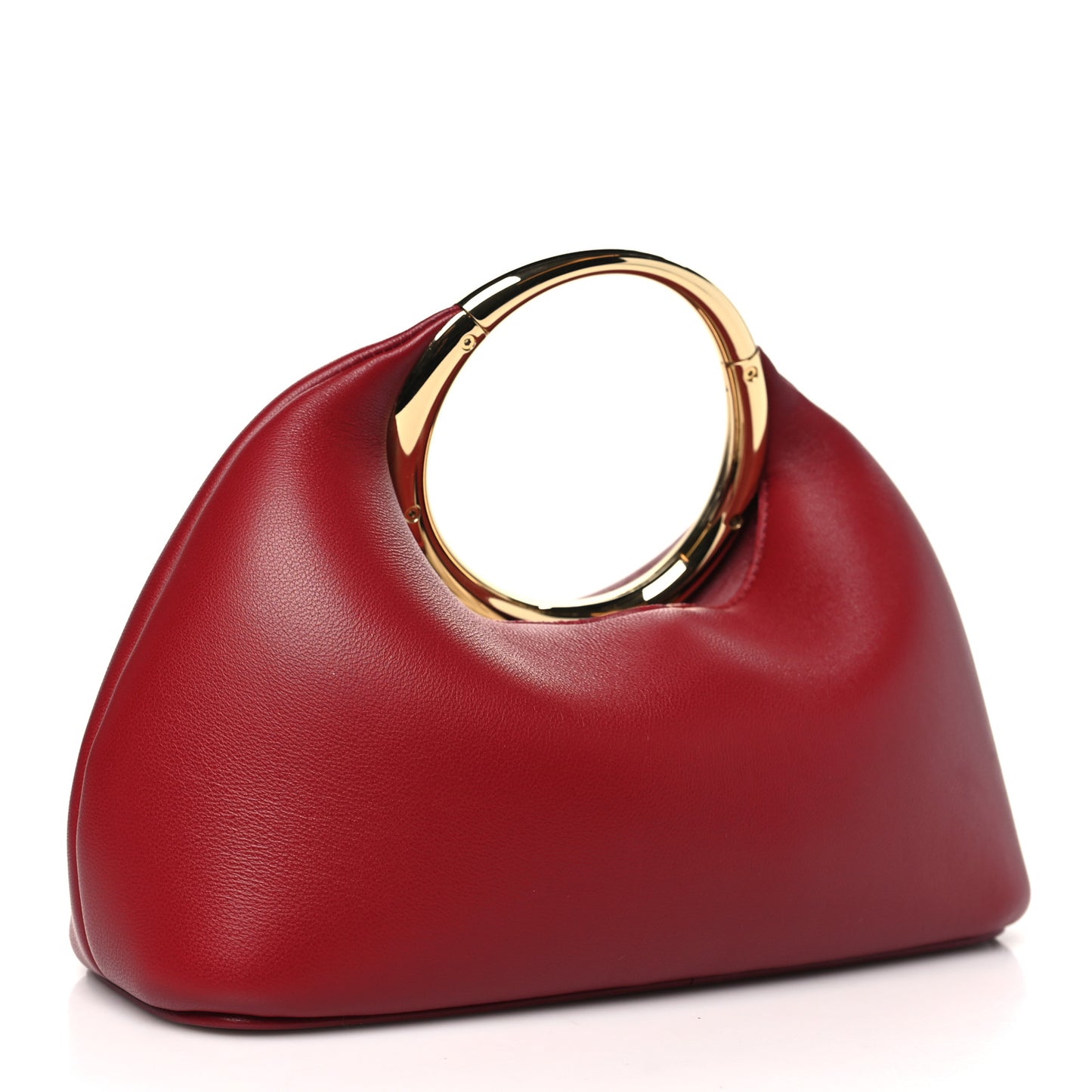 Lambskin Le Petit Calino Ring Top Handle Bag Dark Red