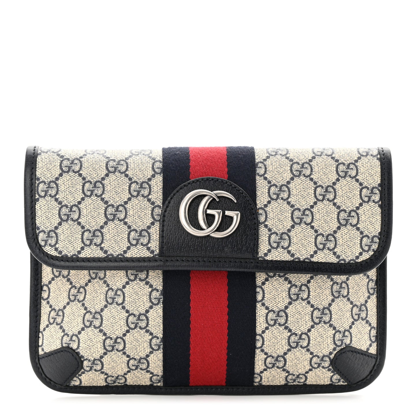 GG Supreme Monogram Web Small Ophidia Belt Bag 90 36 Beige Navy