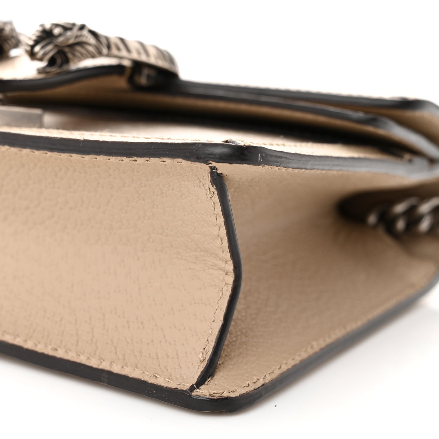 GG Supreme Monogram Textured Dollar Calfskin Mini Dionysus Shoulder Bag Beige Mystic White Oatmeal