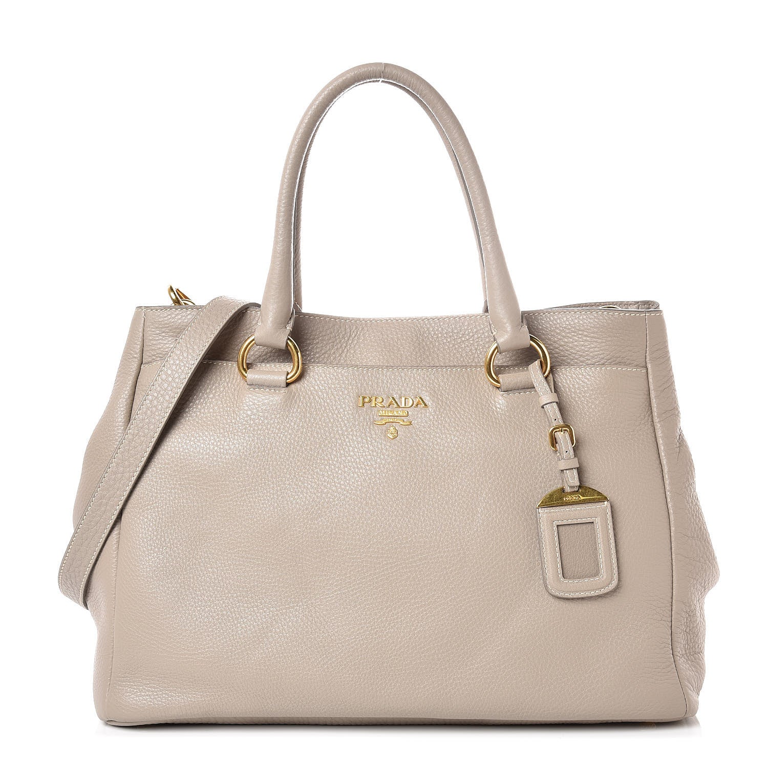 Prada Vitello Daino East West Tote Pomice 1 of 9