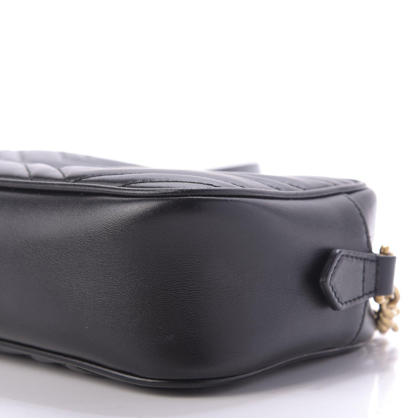 Calfskin Matelasse Small GG Marmont Chain Shoulder Bag Black