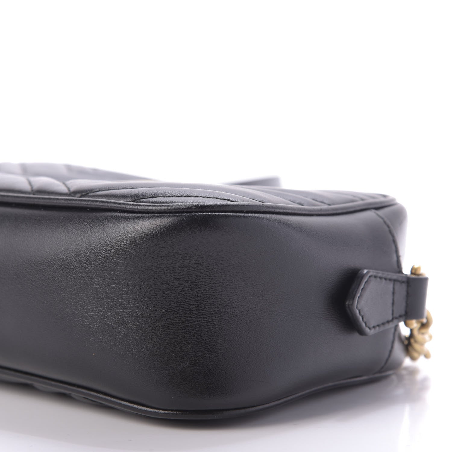 Gucci Calfskin Matelasse Small GG Marmont Chain Shoulder Bag Black 7 of 10