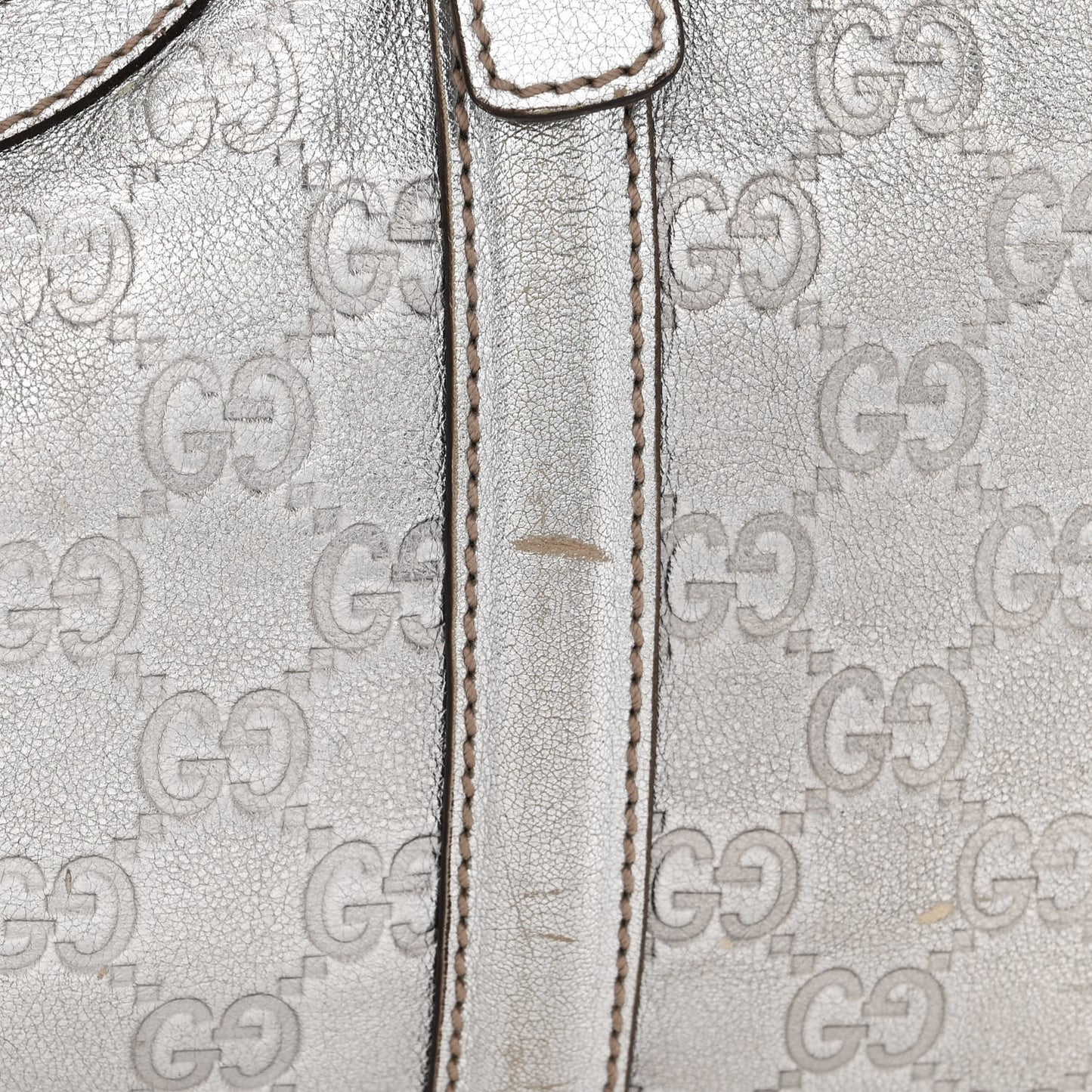 Metallic Guccissima Medium Britt Boston SIlver