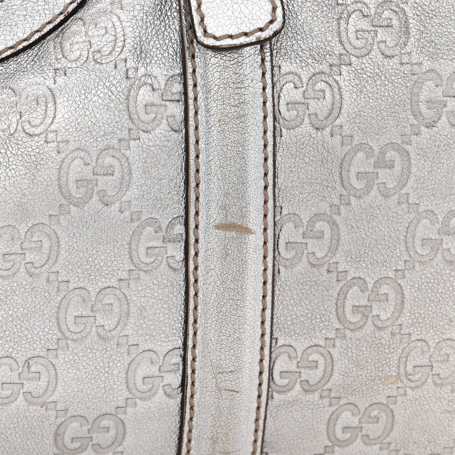 Gucci Metallic Guccissima Medium Britt Boston SIlver 12 of 14