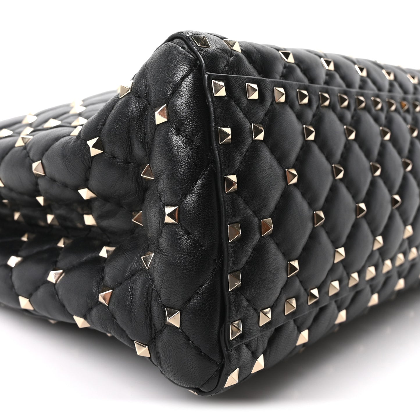 Nappa Rockstud Spike Shoulder Tote Black