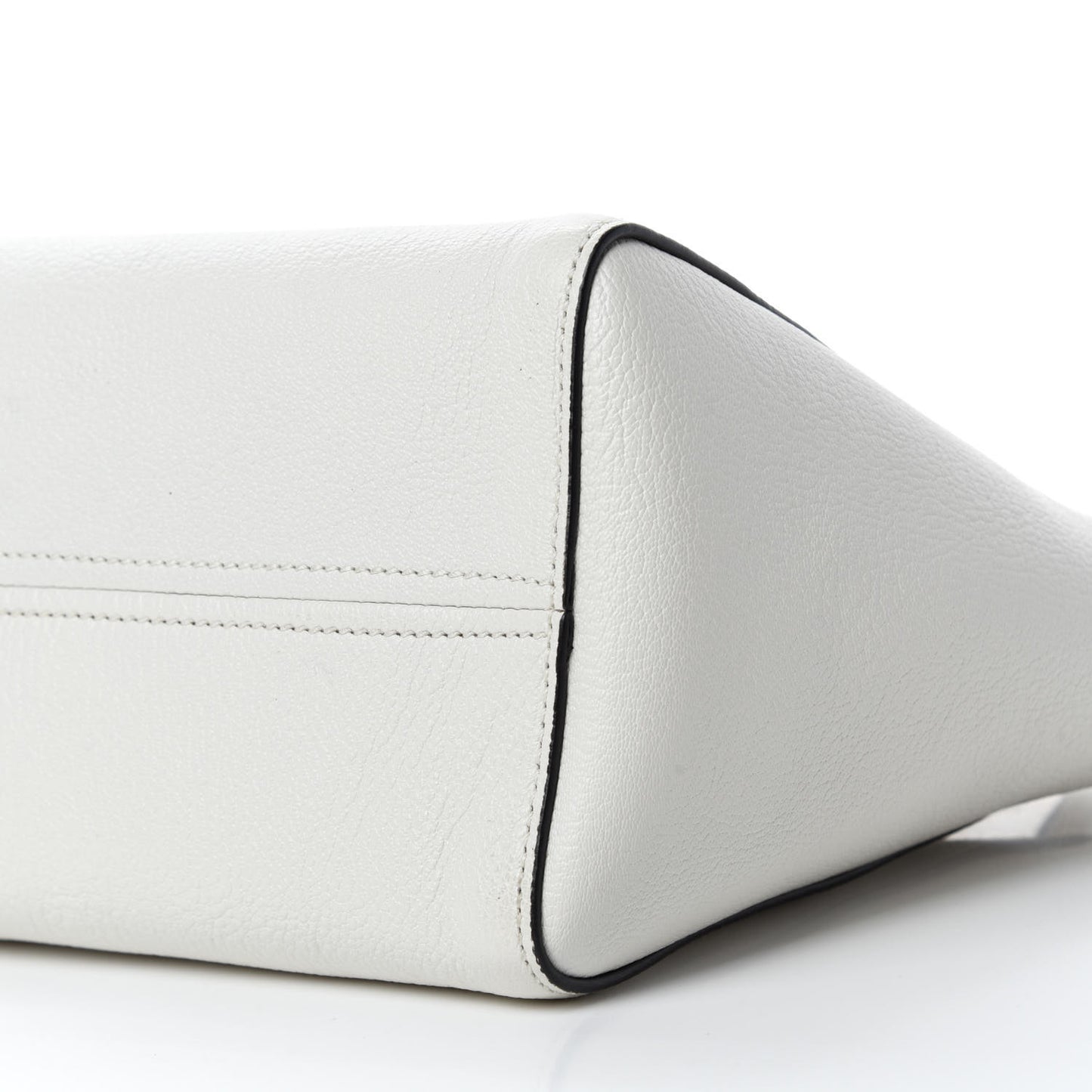 Goatskin Madras Zip Tote White